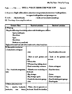 Giáo án Tiếng Anh Lớp 5 - Tuần 11 đến 15 - Mai Thị Thúy